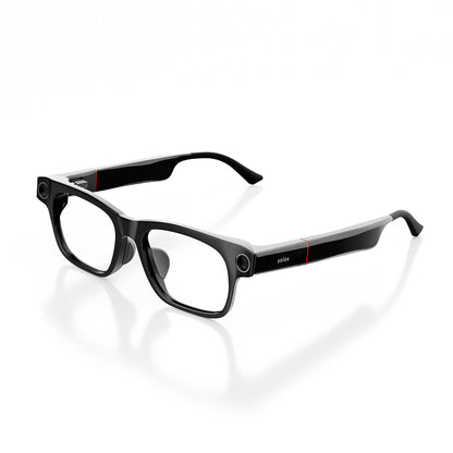 Black smart glasses on a white background