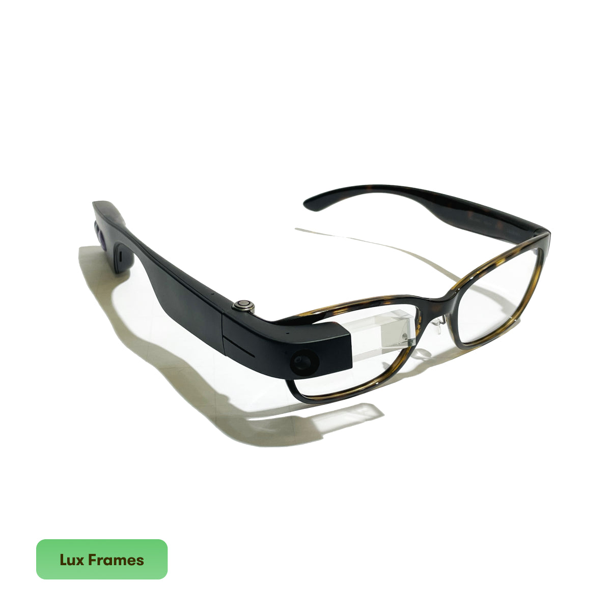 Photo of the Envision Glasses with the Lux Frames (3/4 Top View)