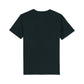Back view of a cotton T-shirt in black. No prints.